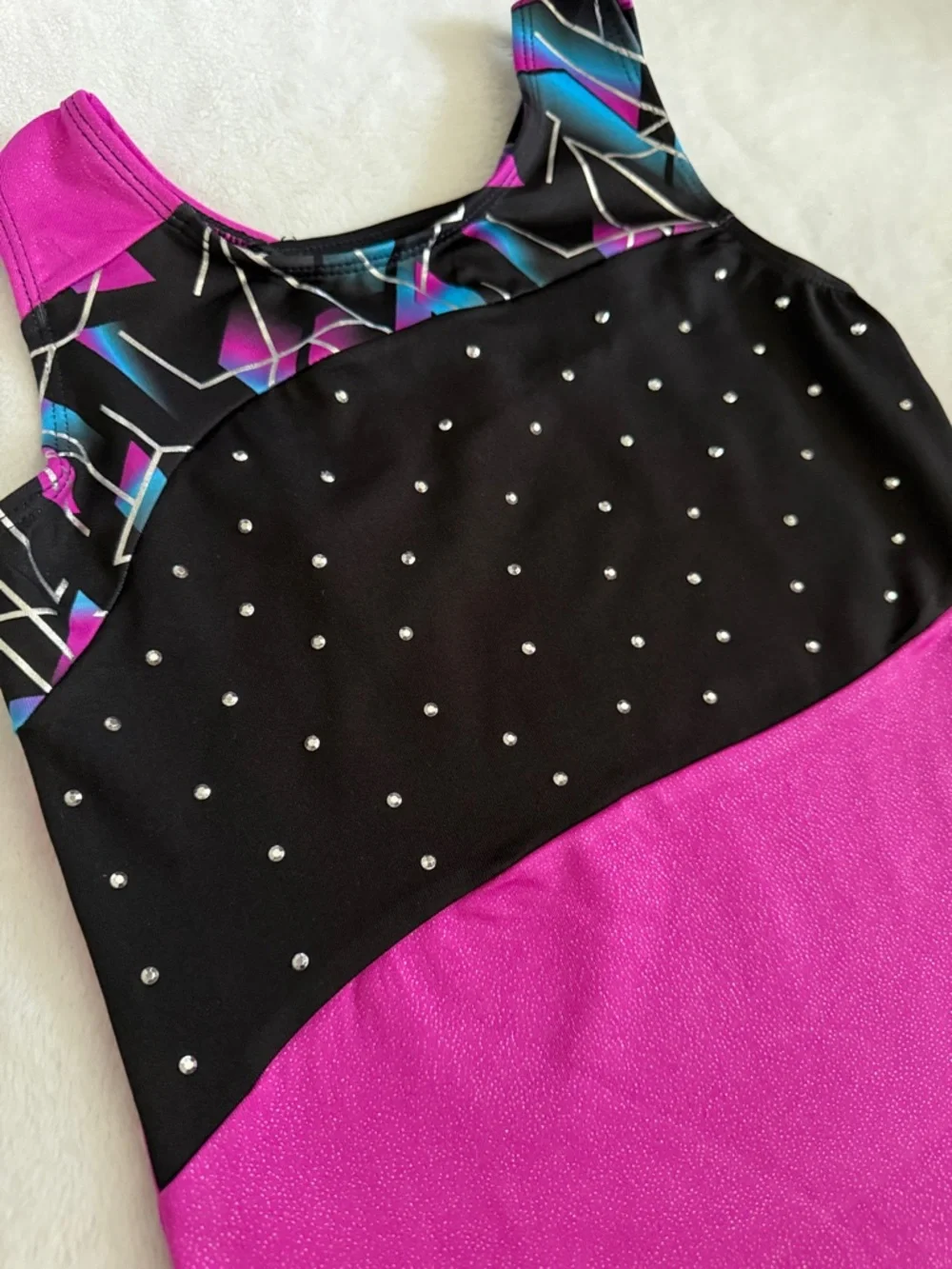 {Danskin} Freestyle | Rhinestone Gymnastics Tank Top & Shorts Set Black (S 6/6X)